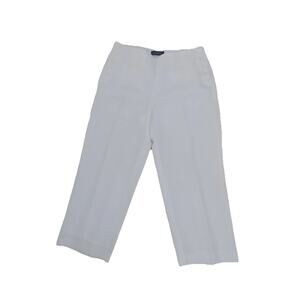 Talbots Chelsea Crop white linen pants size 8